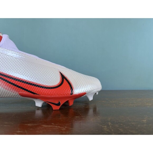 Nike Vapor Edge Pro 360 White/Orange Football Cleats Men's Size 10.5 CV6345-100 - Picture 5 of 11
